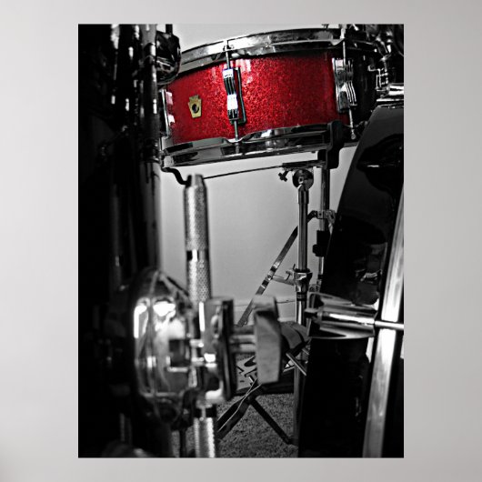 Poster rouge Snare Drum (Devant)