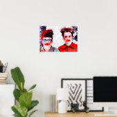 Poster Rouge sur le visage (Bureau à domicile)