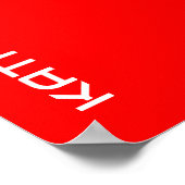 Poster Rouge Uni | Nom Classique Blanc (Coin)