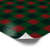 Poster Rouge Vert Buffalo Plaid Vacances (Coin)