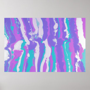 POSTER ROUGE VERT ET NOIR PEINTURE ABSTRAITE