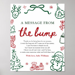 Poster Rouge Vert Hiver Un Message Du Signe De Grossesse