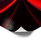 Poster Rouge vert moderne Floral Abstrait Art Motif #05 (Coin)