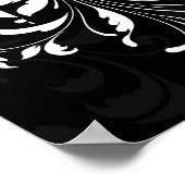 Poster Rouges, noirs et blancs Gerbera Daisy (Coin)