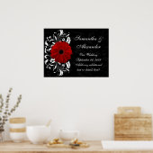 Poster Rouges, noirs et blancs Gerbera Daisy (Cuisine)