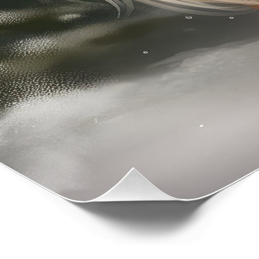 Poster Rough Collie Chien dans la neige Noël (Coin)