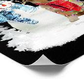 Poster Rough Collie Père Noël Chien Noël Snowman Xmas Paj (Coin)