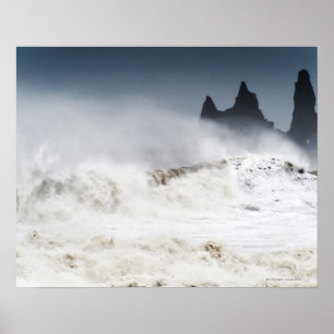 Poster Rough Seas, Vik i Myrdal, Islande
