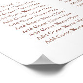 Poster Rouille | Graphique de sièges de script manuscrit  (Coin)