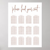 Poster Rouille | Graphique de sièges de script manuscrit  (Devant)