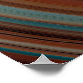 Poster Rouille N Turquoise Abstrait Frotles Toile (Coin)