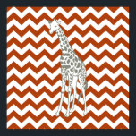 Poster Rouille Red Safari Chevron avec Pop Art Giraffe<br><div class="desc">Mod Chevron motif dans la palette de couleurs Safari Moods d'Emporio Moffa,  avec la girafe pop art sur un côté.</div>