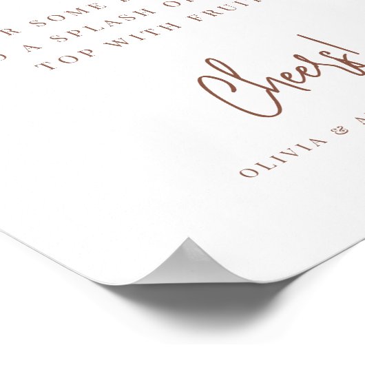 Poster Rouille | Script manuscrit moderne Panneau de la b (Coin)