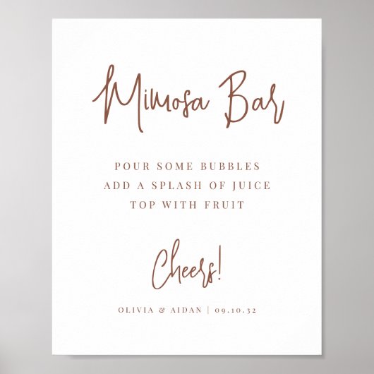 Poster Rouille | Script manuscrit moderne Panneau de la b (Devant)