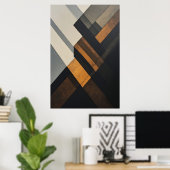 Poster Rouille Texturée Géométrique Abstraite Moderne (Bureau à domicile)