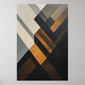 Poster Rouille Texturée Géométrique Abstraite Moderne (Devant)