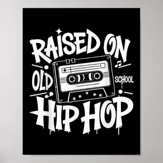 Poster Roulé Sur Le Graffiti De L'Ancienne École Rap Hip (Devant)