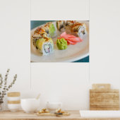Poster Rouleau de Sushi Eel Avocado (Cuisine)