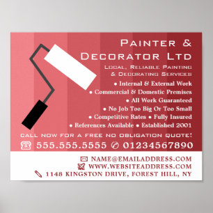 Poster Rouleau, Peintre & Décorateur Rose Ombre & Peintur