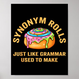 Poster Roulement à Cannelle Blague Synonyme Drôle Grammai