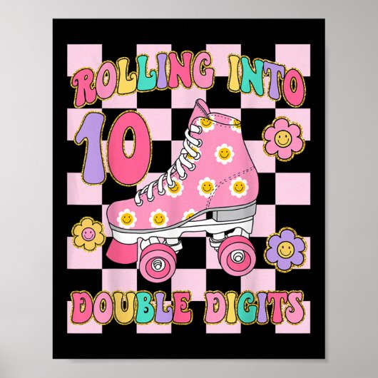 Poster Roulement en 10 doubles chiffres 10e Roller annive (Devant)