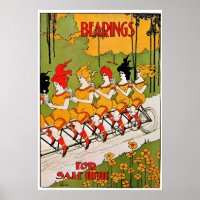 Roulements 1896 ~ Publicité Vintage de vélo
