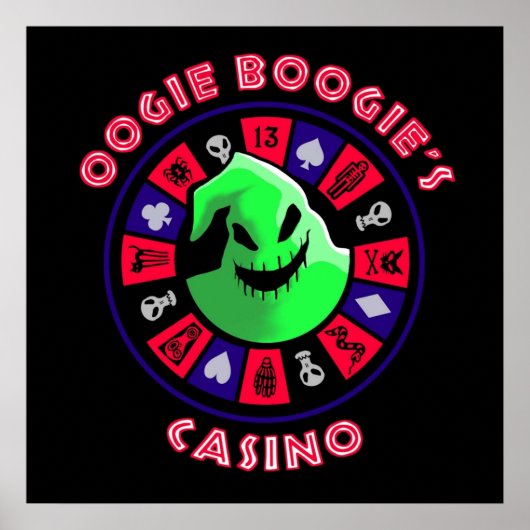 Poster Roulette Oogie Boogies Casino Roulette en Lit Noir (Devant)