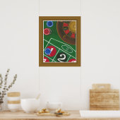 Poster Roulette Table avec puces et roue (Cuisine)