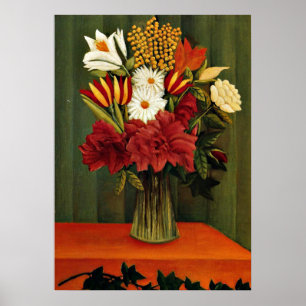 Poster Rousseau - Bouquet de fleurs avec une Branche d'Iv
