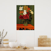Poster Rousseau - Bouquet de fleurs avec une Branche d'Iv (Cuisine)