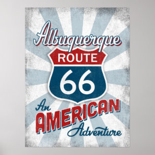 Poster Route 66 Amérique Vintage Nouveau-Mexique