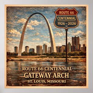 Poster Route 66 Arc de la Porte de Saint-Louis
