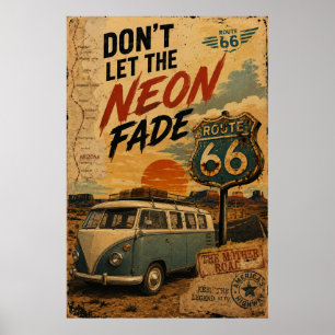 Poster Route 66 Arizona Camping-car néon bord de route vi