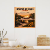 Poster Route 66 Baxter Springs Rainbow Bridge (Cuisine)