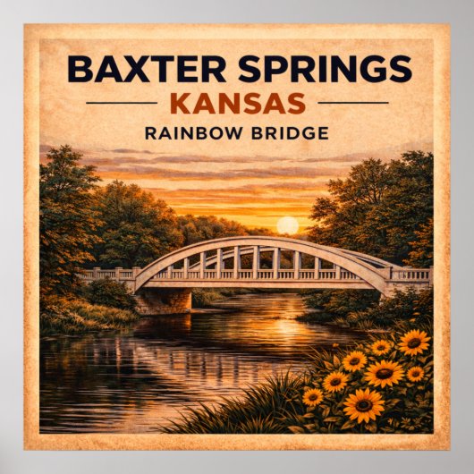 Poster Route 66 Baxter Springs Rainbow Bridge (Devant)