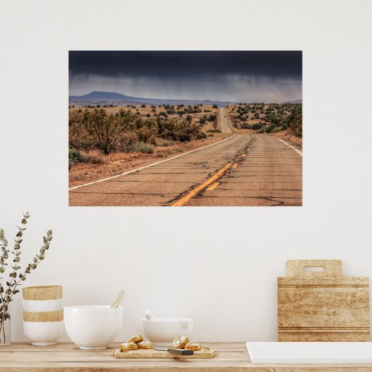 Poster Route 66 dans le désert (Cuisine)