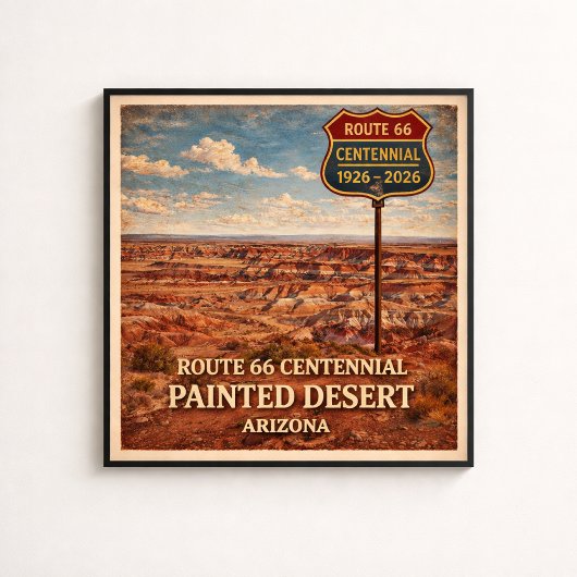 Poster Route 66 Désert peint Arizona