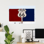 Poster Route 66 du Texas vintage (Bureau à domicile)