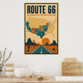 Poster Route 66 la route mère de l'Amérique (Cuisine)