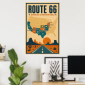 Poster Route 66 la route mère de l'Amérique (Bureau à domicile)