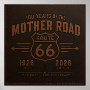 Poster Route 66 Man Cave Garage Art Centenaire