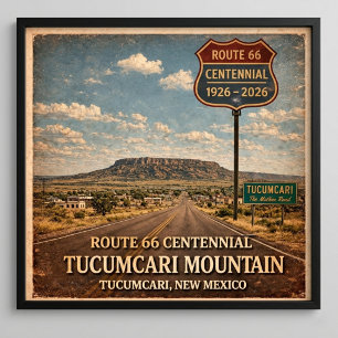 Poster Route 66 Mont Tucumcari Nouveau-Mexique