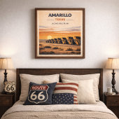 Poster Route 66 Patrimoine d'Amarillo Texas