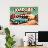 Poster Route 66 - Paysage animé (Bureau à domicile)