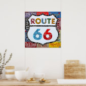 Poster Route 66 Plaque de licence Art par design Turnpike (Cuisine)