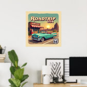 Poster Route 66 - Retro Pop Art (Bureau à domicile)