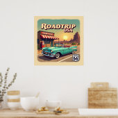 Poster Route 66 - Retro Pop Art (Cuisine)
