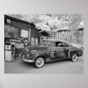 Poster Route 66 Roue