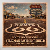 Poster Route 66 Seligman Pavement Shield (Devant)