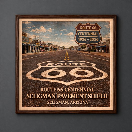 Poster Route 66 Seligman Pavement Shield